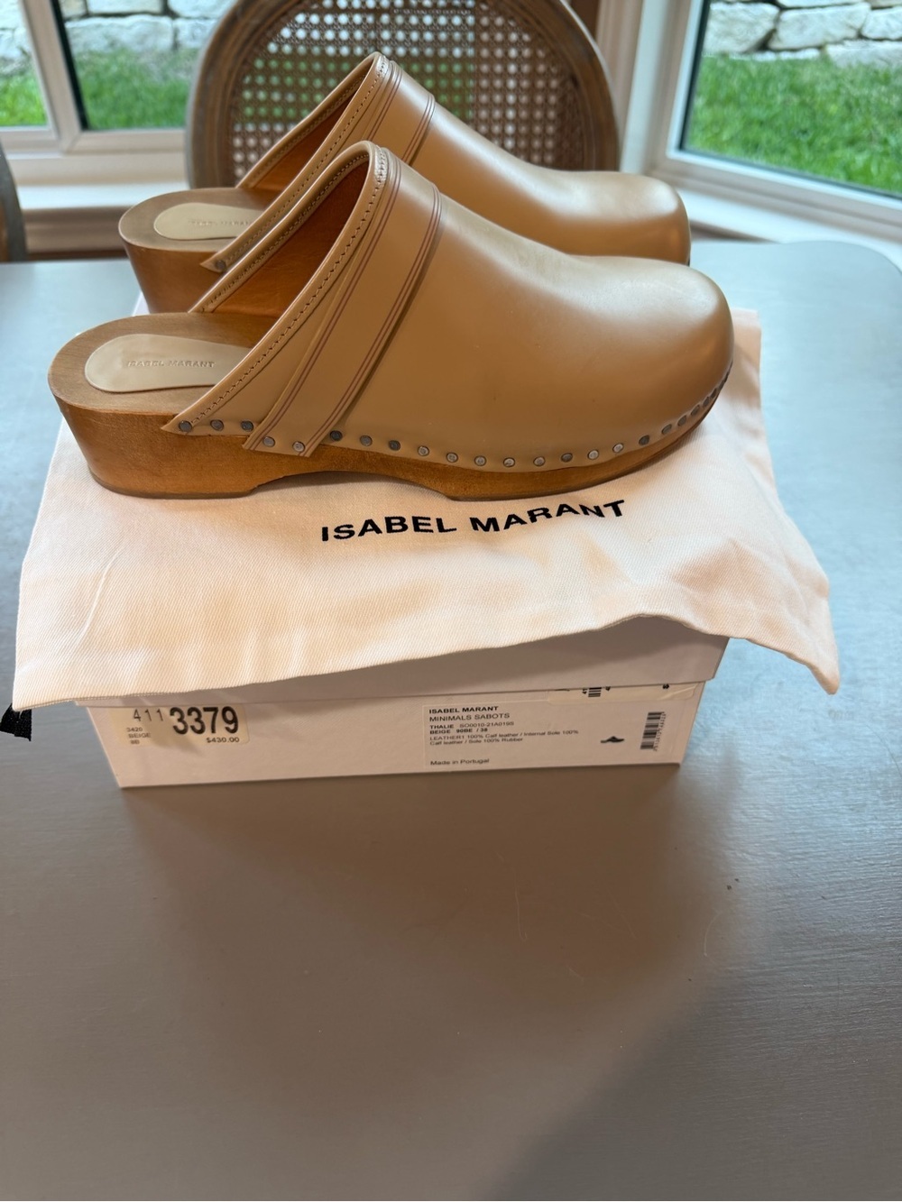 ISABEL MARANT Thalie Stud Leather Clogs - Size 8 - Picture 3 of 5